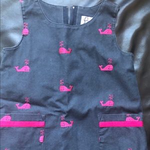 Girls Navy/Denim and Pink Whale Dress - 3T